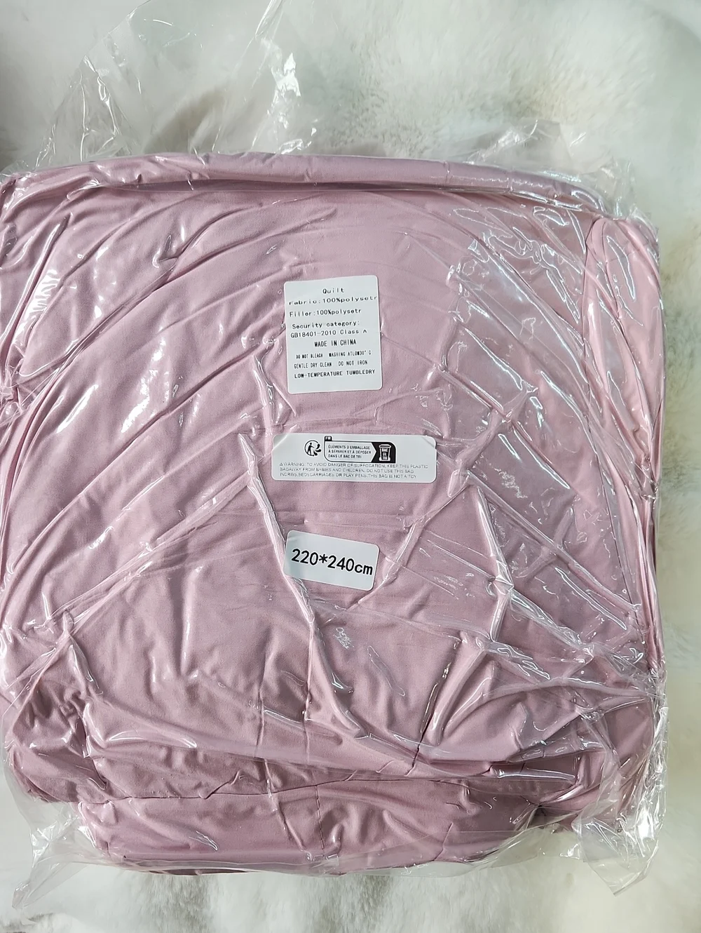 Soft Pink Quilted Comforter King Size